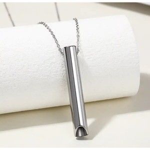 Anti Anxiety Deep Breathing Necklace Meditation Tool Stress Relief Stainless Stl